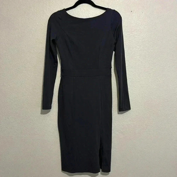 Susana Monaco Open Side Fitted Long Sleeve Midi Dress - Picture 1 of 6